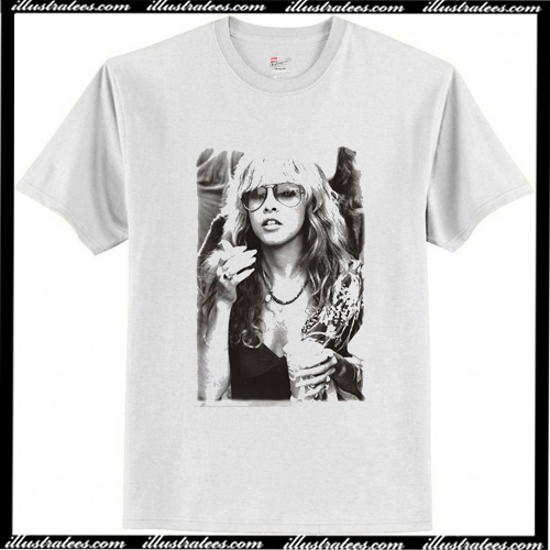 Stevie Nicks Smoking Young Vintage White T Shirt AI