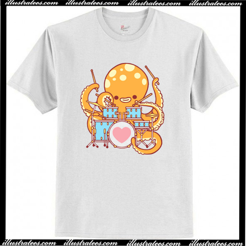 octopus playing drums t shirt