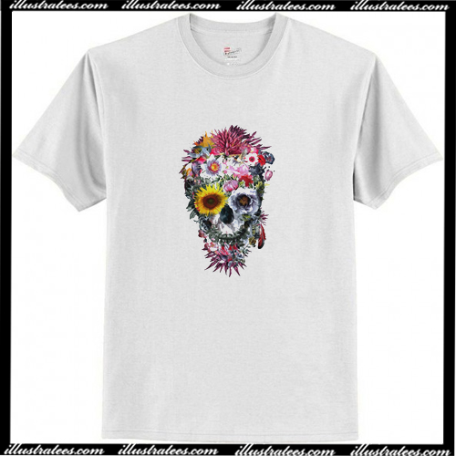 Marvellous flower skull T Shirt AI
