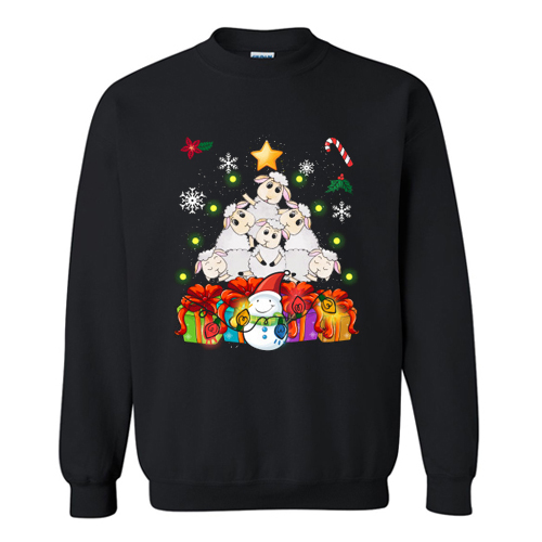 Funny Shark Christmas Tree Cute Decor Gift Xmas Presents Sweatshirt AI